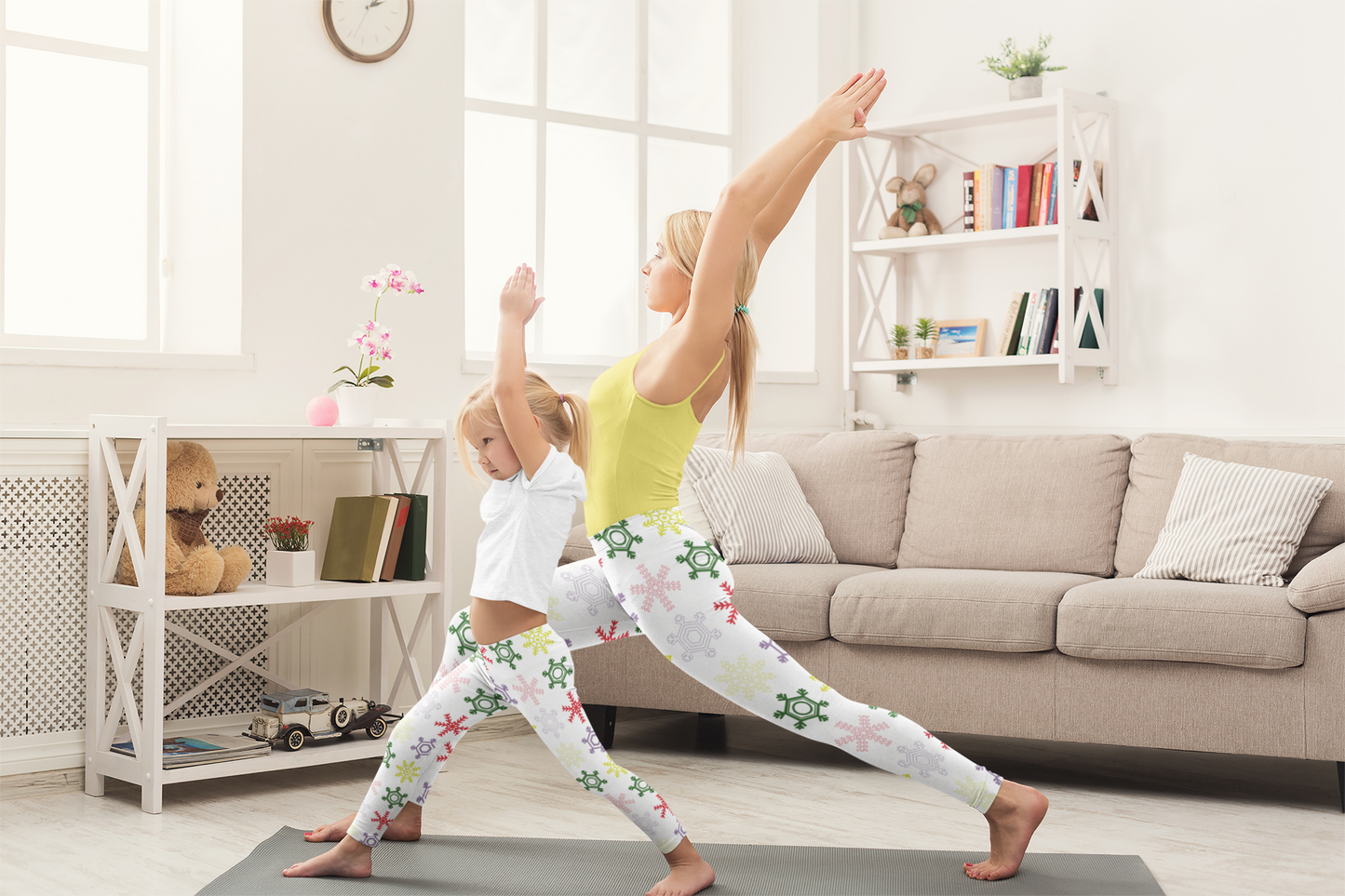 Kid's Leggings Yoga Water Fractal