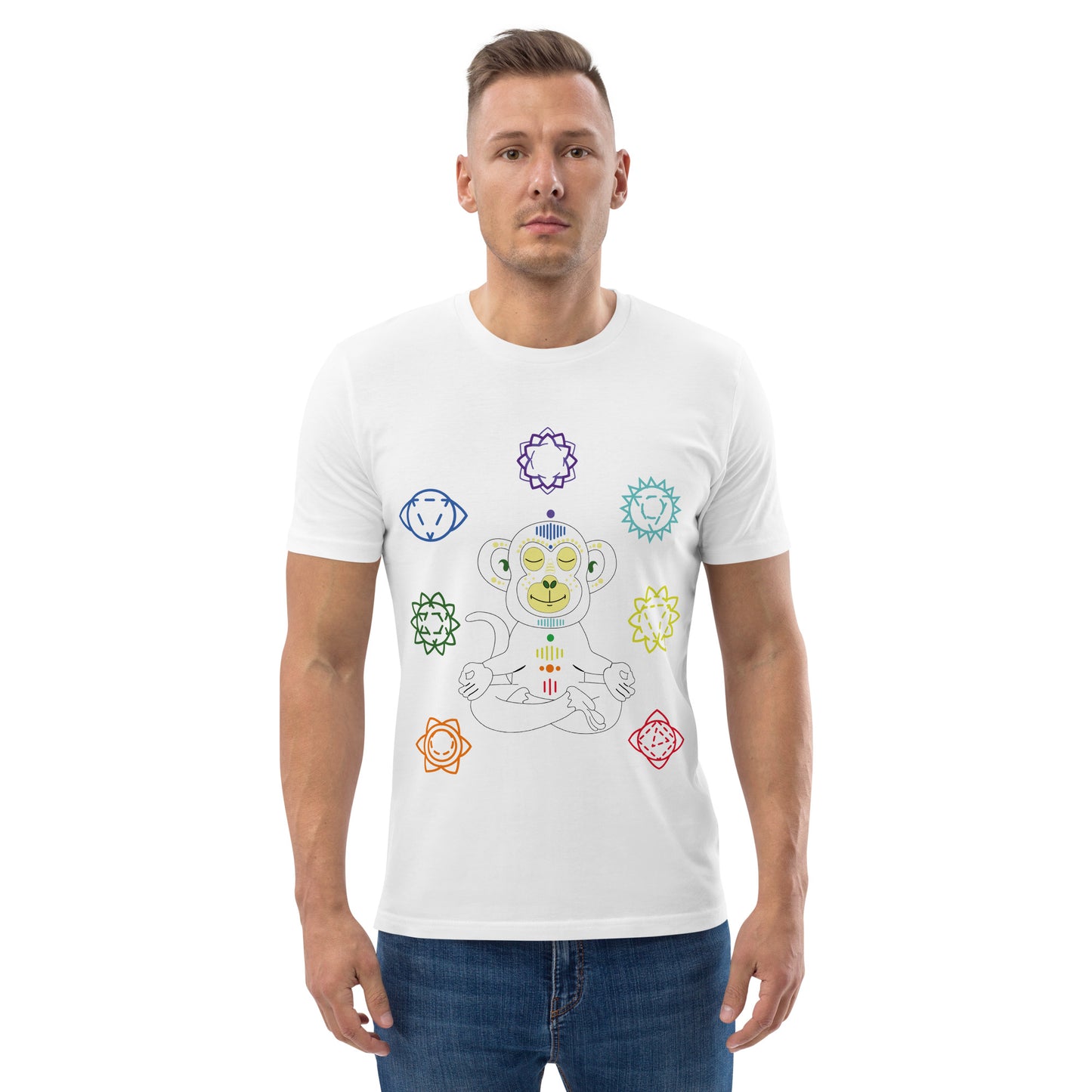 Yoga tshirt adult Monkey Chakras