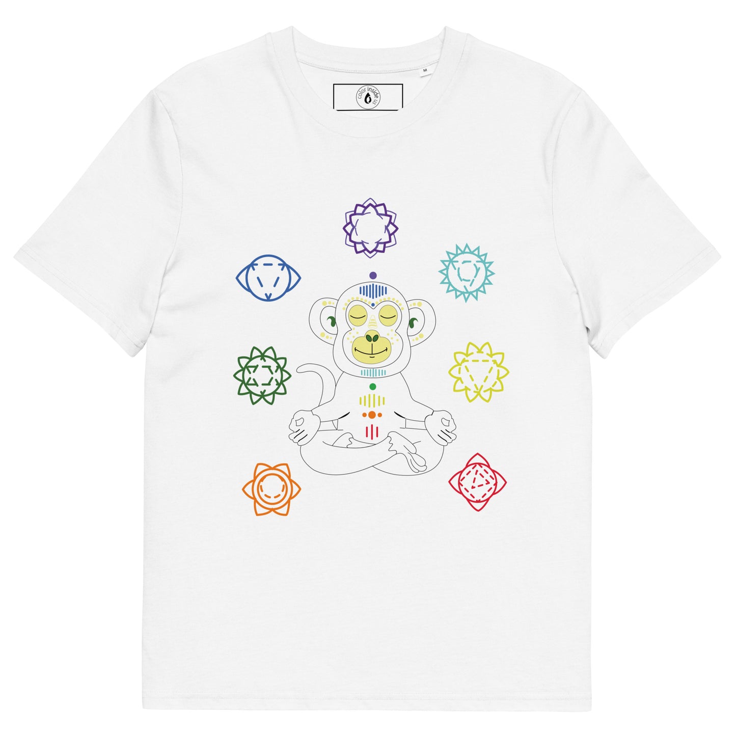 Yoga tshirt adult Monkey Chakras